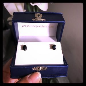 Genuine Oval 7x5mm Sapphire Earrings Studs